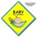 Baby on board sign - pea