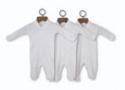 Baby Unisex Sleepsuits 3 Pack in White (0-3 mnths)