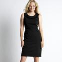 Grey pinstripe shift dress