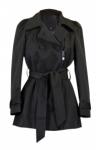 In Wear Short Black Ribbed Coat