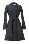 Quin and Donnelly Black Stripey Lined Cotton Mac