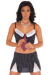 Pinstripe Office Girl Top and Skirt