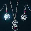 Lotus blossom earrings and necklace set