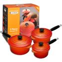 le creuset 3 piece pan set