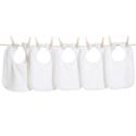 Newborn White Velcro Bibs - 7 Pack 