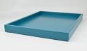 Decorative Tray Teal Blue Matte Lacquer 18 in. by 