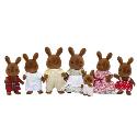 Sylvanian Brown Rabbit Family