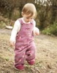 Rose Print Cord Dungarees