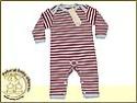 Organics for Kids Breton Stripe Romper - Raspberry