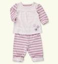 2 Piece Petit Bebe Velour Dress & Leggings Outfit 