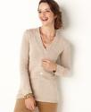 camel vneck sweater