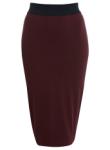Burgundy midi skirt