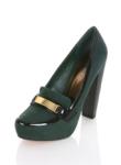 Sage green heeled loafer