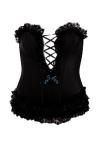 Black Deep V-Neck Skull Bow Bustier