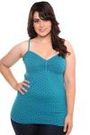 Twist Tees - Turquoise Dot Seamless Cami