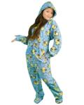 Rubber Ducks Print Hooded Footed Pajamas with Drop