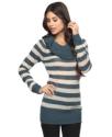 striped cowl tunic sweater