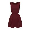 Cut Out Pleat Dress In Wine