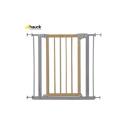 Hauck Trigger Lock Auto Close Metal & Wood Gate - Silver/Natural