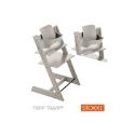 Tripp Trapp Trend Highchair Grey inc Pack 76 Baby Seat, Cream Harness & Black Dot Cushion