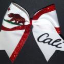 3in. Glitter California Flag Cheer Bow 