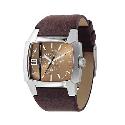 Diesel Men's Brown Leather Strap East West Watch