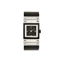 Karen Millen Ladies' Gunmetal Leather Strap Watch