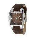 Diesel Men's Brown Tonneau Dial Brown Leather Strap Watch