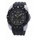 Kahuna Men's Round Dial Black Rubber Strap Watch