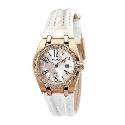 Pulsar Ladies' Stone Set White Leather Strap Watch