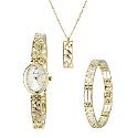 Limit Vintage Gold-Plated Watch, Pendant and Bangle Gift Set
