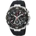 Seiko Men's Black Resin Strap Alarm Chronograph Watch