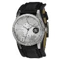 Fossil Men's Black Leather Cuff Watch