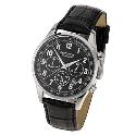 Sekonda Men's Black Leather Strap Watch