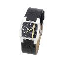 Diesel Men's Black Square Dial Leather Strap Watch