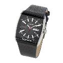 Diesel Men's Black Dial Leather Strap Watch