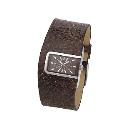 Diesel Men's Rectangular Dial Brown Leather Cuff Watch