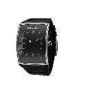 Police Men's Black Dial Black Leather Strap Watch