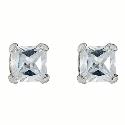 9ct White Gold Cubic Zirconia Square Stud Earrings