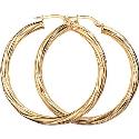 9ct Gold Creole Twist Earrings