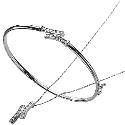 9ct White Gold Pendant & Bangle