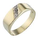 9ct Gold Diamond-set Oblong Signet Ring