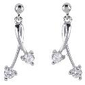 9ct White Gold Cubic Zirconia Drop Earrings