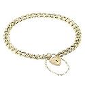 9ct Gold 7.25"" Curb Charm Bracelet