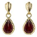 9ct Gold Garnet Drop Earrings