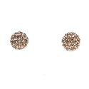 Evoke 9ct Gold Champagne Crystal Ball Studs