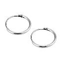 9ct White Gold Hinged 13mm Sleeper Earrings