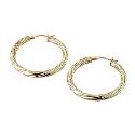 9ct Gold Twisted Creole Earrings