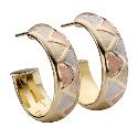 9ct Gold Three Colour Hoop Earrings