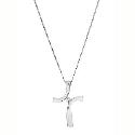 9ct White Gold Cubic Zirconia Cross